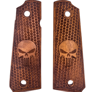 PLAQUETTES BOIS PT1911 NID D'ABEILLE PUNISHER