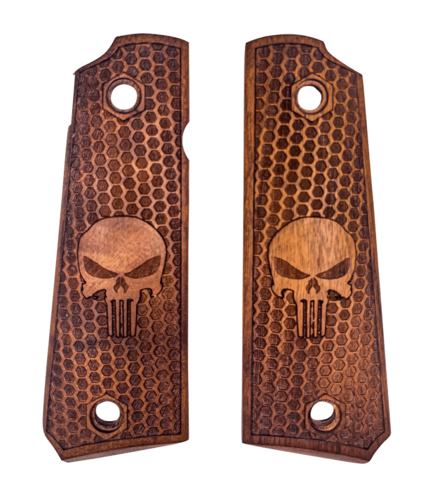 PLAQUETTES BOIS PT1911 NID D'ABEILLE PUNISHER