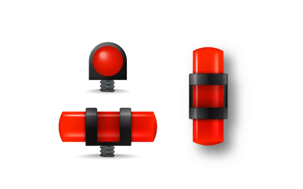 GUIDON FLUO ROUGE AJOURE M3.5 D4 L12.5 – Image 2