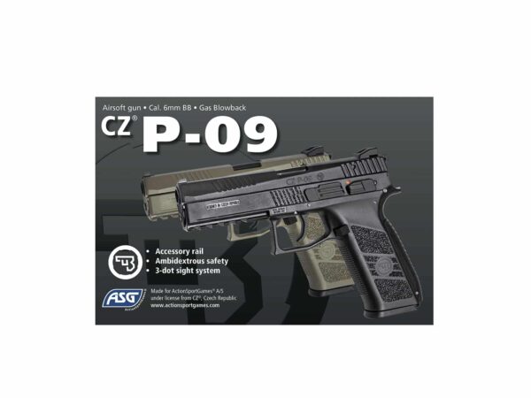 PISTOLET 6MM CZ P09 GAZ BLOWBACK TAN – Image 2