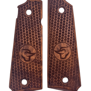 PLAQUETTES BOIS PT1911 NID D'ABEILLE LOGO TAURUS