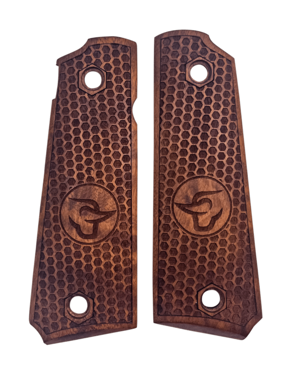 PLAQUETTES BOIS PT1911 NID D'ABEILLE LOGO TAURUS