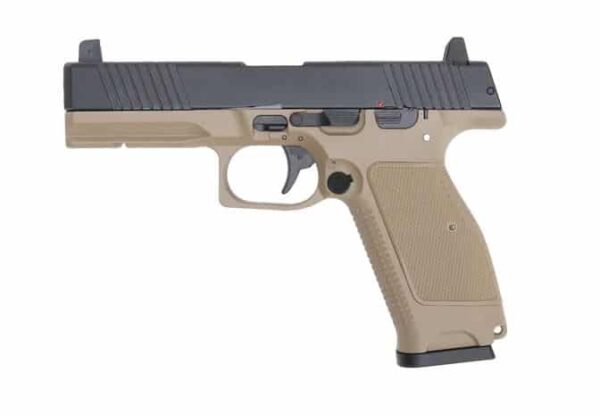 PISTOLET 6MM MKW BLOWBACK METAL NOIR ET TAN
