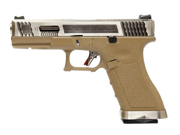 PISTOLET 6MM GAZ T8 SV SLIDE SV BARREL TAN FRAME – Image 2